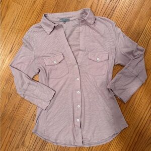 James Perse sheer side panel slub tee 100% cotton lavender pink $185